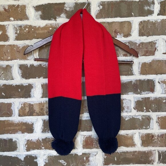 Winne‎ The Pooh Scarf Kid's Knit Pom Pom Red Yellow Blue Stripes Embroidered 43" - Picture 4 of 7